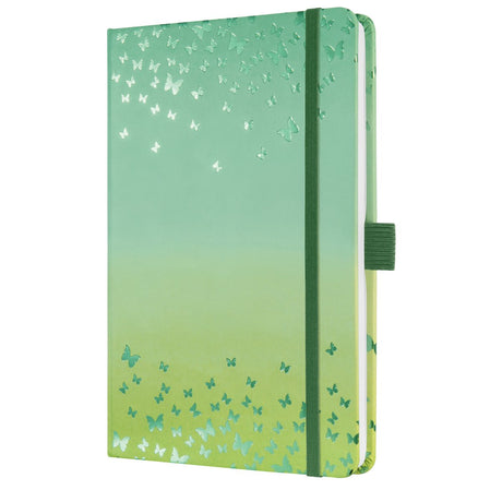 Sigel Notizbuch Jolie A5 Hardcover 174 Seiten 80 Gramm Linie Schmetterling Konfetti Limette