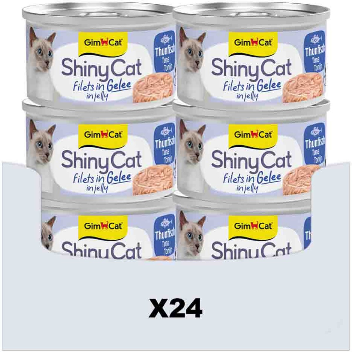 Gimcat 24 x 70 g – Shinycat-Filets in Thunfischgelee