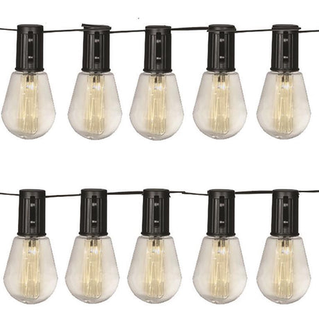 Luxform - solar lichtsnoer met 10 lampjes - alicante - feestverlichting - werkend op zonne-energie