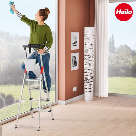 Hailo Trittleiter L80 und 131, mit Multifunktionswaage und XXL-Stufen, bis 150 kg, versch. Varianten
