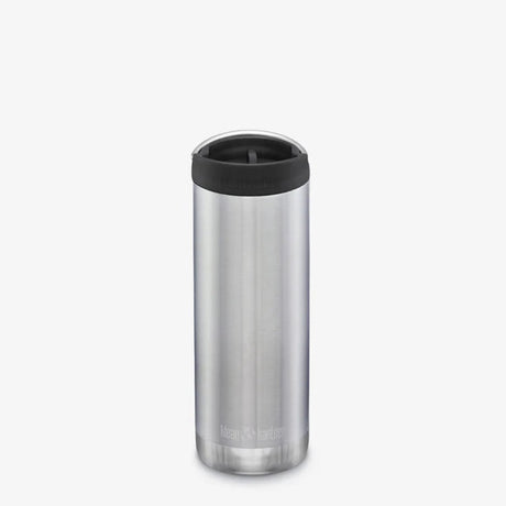 Klean Kanteen Edelstahl-Thermosflasche TK breit 473 ml (mit Café-Verschluss) – Schieferschwarz – Kaffeetasse