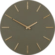 Mica decorations wandklok - donker groen - d36 cm - aluminium - muur klok - rond