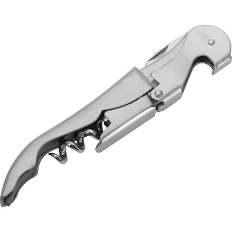 Westmark Kellnerbesteck, Korkenzieher mit 2-Stufen-Hebel, Kapselschneider und Flaschenöffner, Edelstahl, Profi, Silber, 60172270