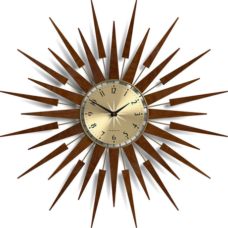 Newgate Pluto – Wanduhr – dunkles Holz