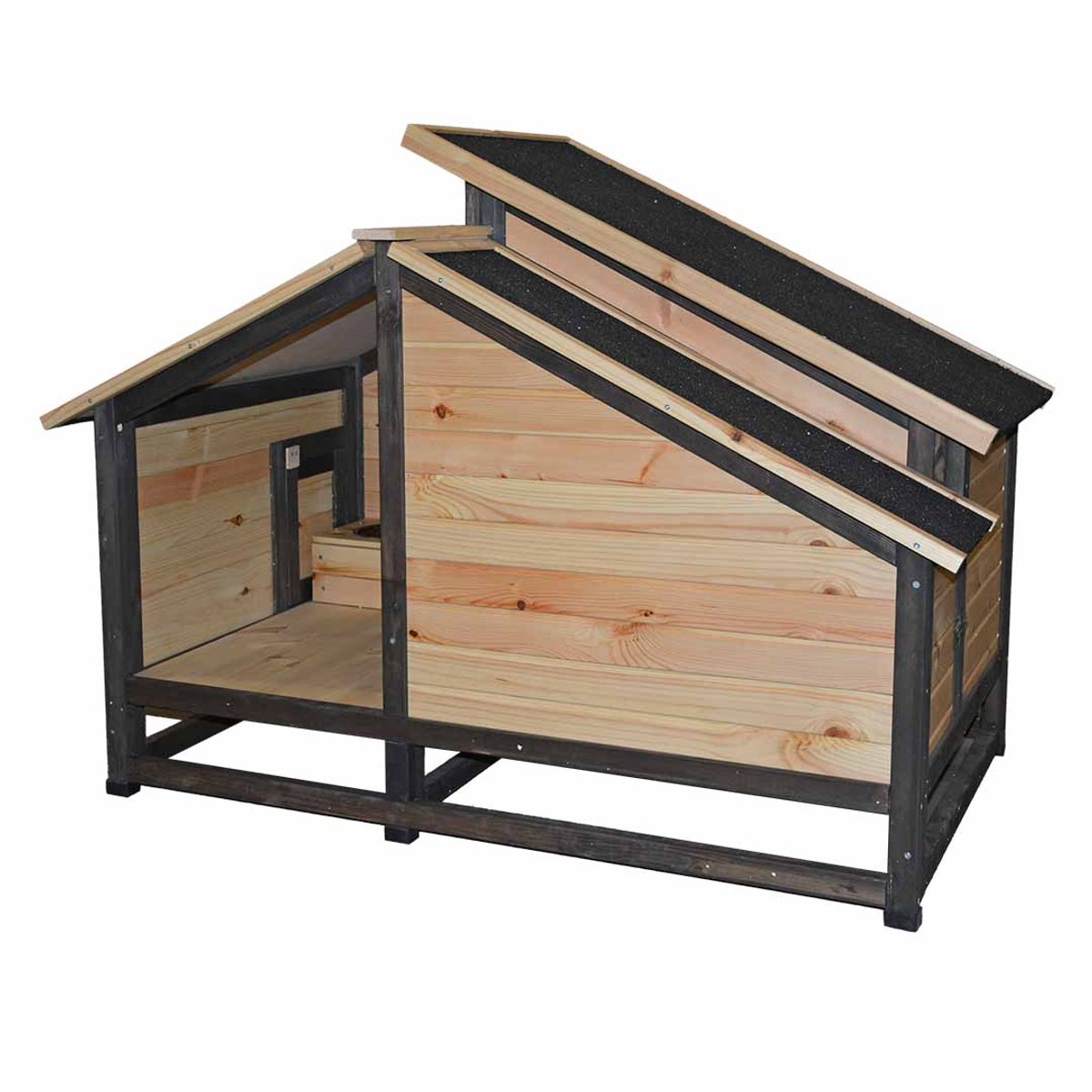 Duvo plus Woodland Design Hundehütte, bellender Bungalow, 127 x 76 x 95 cm, holzfarben