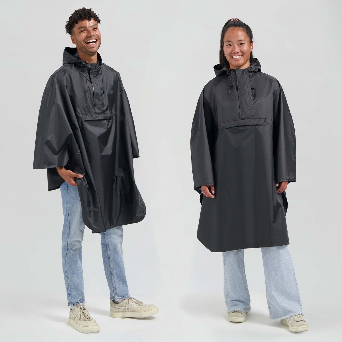 Rogelli commuter core dames en heren fiets regenponcho - zwart