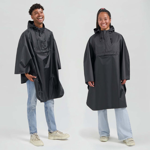 Rogelli commuter core dames en heren fiets regenponcho - zwart