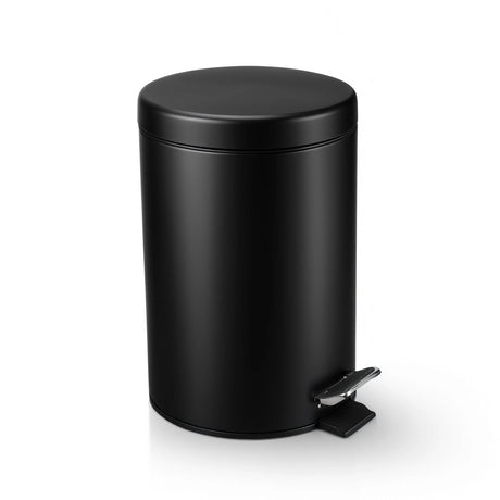 Hush. living hush living - prullenbak metaal - 3l - pedaalemmer - soft close deksel - uitneembare binnenemmer - extra compact - voor kleinere toiletten en badkamers - zwart