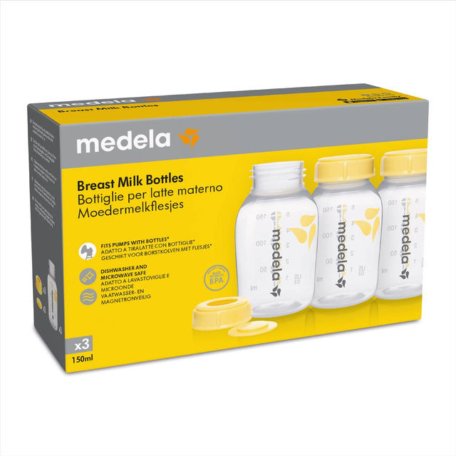 Medela Muttermilch-Aufbewahrungsflaschen – BPA-frei – 150 ml – Set mit 3 x 150 ml