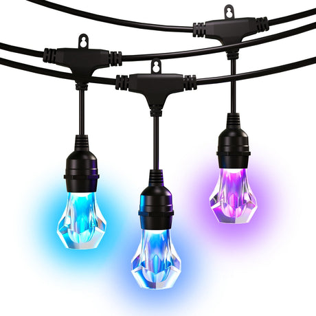 Nanoleaf Essentials Matter Smart mehrfarbiges Starter-Set für Lichterketten für den Außenbereich – LED – 15 m – Schwarz