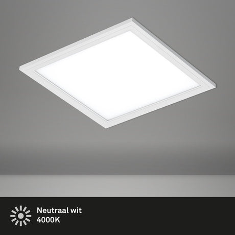 Briloner schlicht – LED-Deckenleuchte – Deckenleuchten-Panel – neutralweißes Licht 4.000 K – 1.300 lm – 12 W – 29,5 x 29,5 cm – weiß