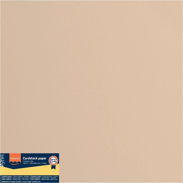 Vaessen Creative Florence-Karton – Pergament – ​​305 x 305 mm – raue Textur – 216 g