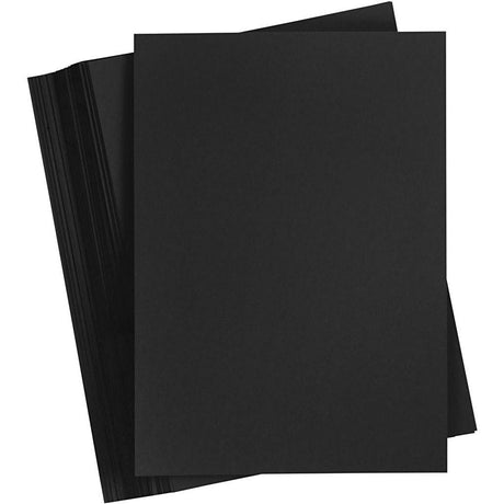 Creativ Company farbiger Karton, A4, Blatt 210 x 297 mm, 180 g, schwarz, 100 Blatt 1 Karton