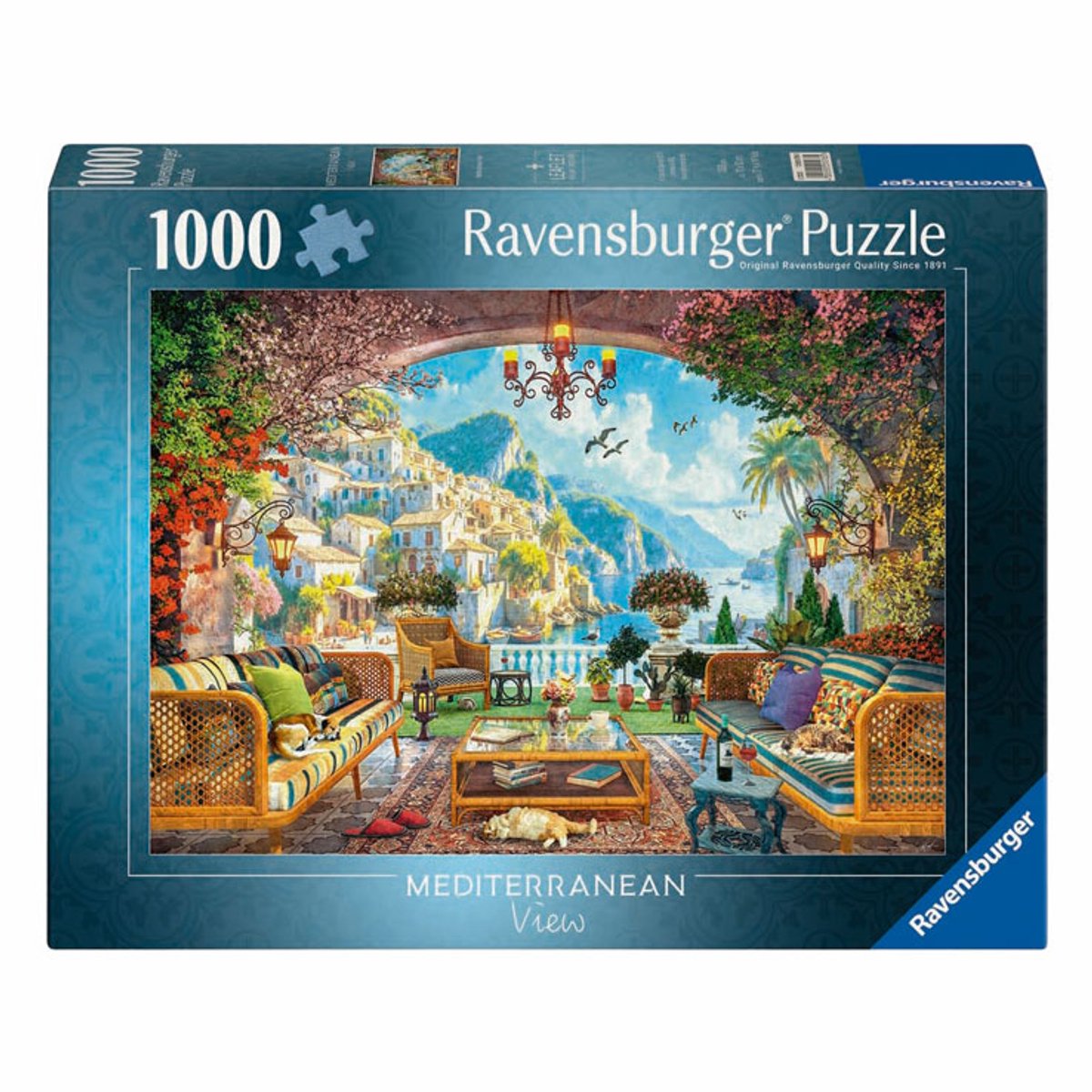 Ravensburger Puzzle Blick auf die mediterrane Terrasse - 1000 Teile.