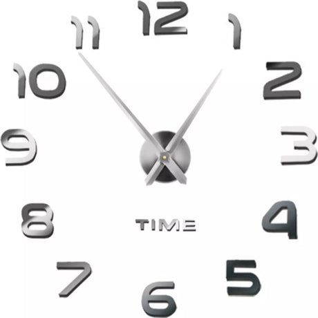 Ruhhy DIY-Wanduhr – verstellbare Größe 60–130 cm – moderner Spiegeleffekt