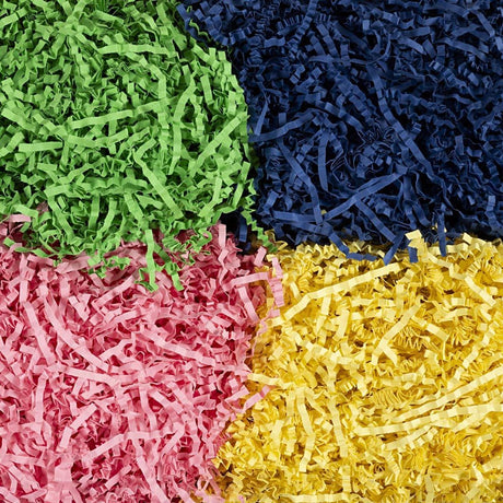 Creativ Company CC Crinkle Papier Blau, Dunkelgrün, Rosa und Gelb 4x50 gr