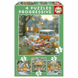 Educa - puzzel - konijntje - 4 puzzels van 12- 16 - 20 - 25 stukjes - kinderpuzzel