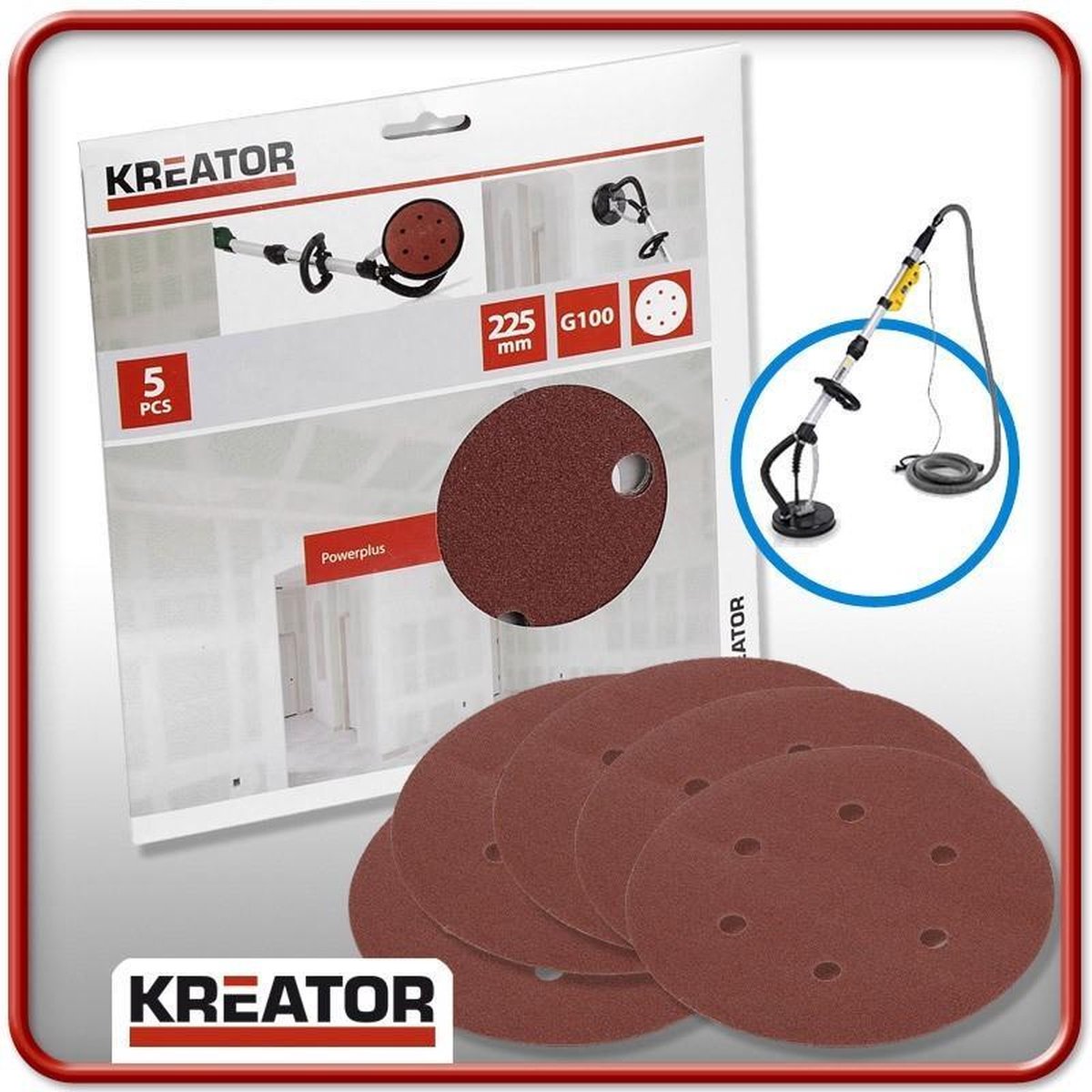 Kreator krt232007 Schleifpapier rund 225 mm k150