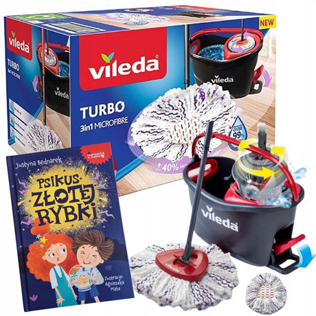 Vileda turbo 3-in-1 draaibare dweilset met microvezel centrifuge