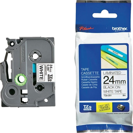 Brother Etikettenband tze251 24mmx8m schwarz und weiß