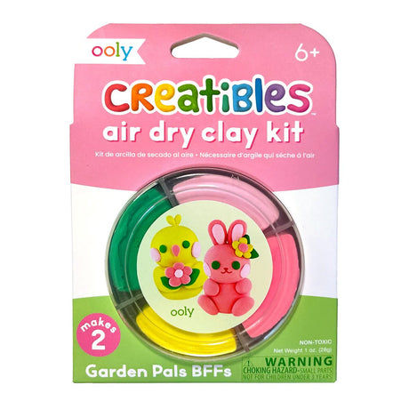 Ooly – Creatibles – Mini-Kit für lufttrocknenden Ton – Gartenfreunde BFF’s – 4 Tonfarben