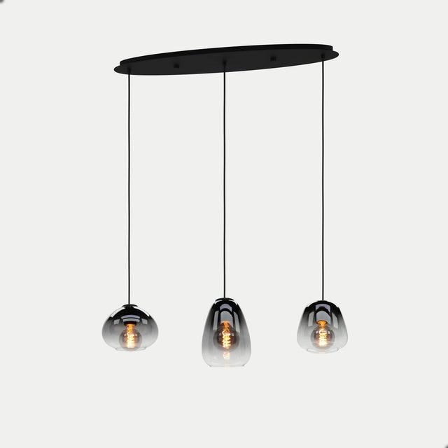 Eglo aguilares hanglamp - e27 - 84 cm - glas - zwart