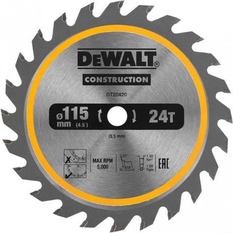 Dewalt Zubehör Kreissägeblatt | 115x10x24t - dt20420-qz