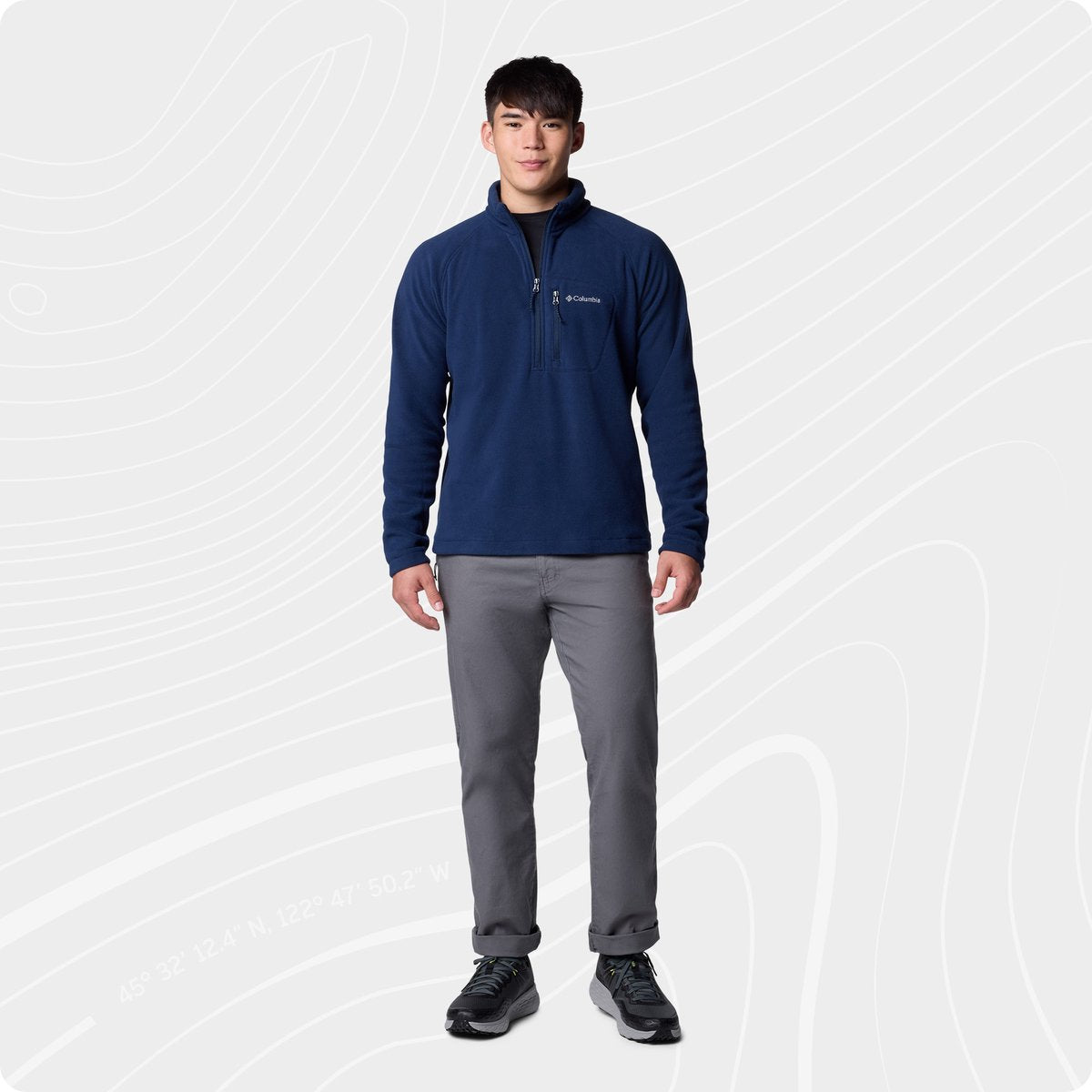 Columbia Fast Trek™ III Fleece-Herrenpullover mit halbem Reißverschluss – College Navy – Größe S