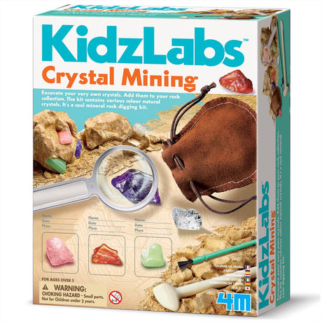 4 m Ausgrabungsset – Kristalle – Wissenschaft und Spiel – Mineralien sammeln – Kidzlabs – 5 Jahre