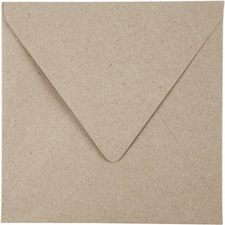 Creativ Company Recycling-Umschlag, Umschlaggröße 16x16 cm, 120 gr, natur, 50 Stück 1 Karton