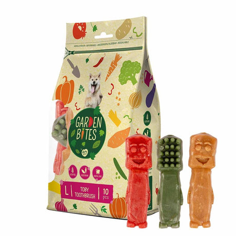 Garden Bites Duvoplus – Toby Zahnbürsten-Hundesnacks – Hundeleckerlis – vegetarisch, glutenfrei – groß, 10 Stück
