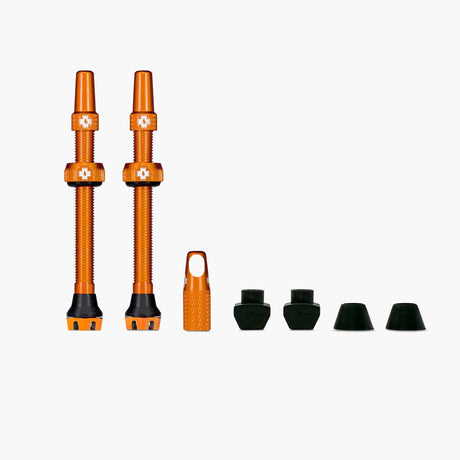 Muc-off Tubeless Ventil Big Bore Hybrid Medium Orange Auto Schräder Ventil 35mm