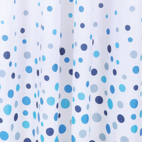 Differnz douchegordijn circles â€“ 120 x 200 cm â€“ verzwaard â€“ 100% polyester â€“ wit blauw