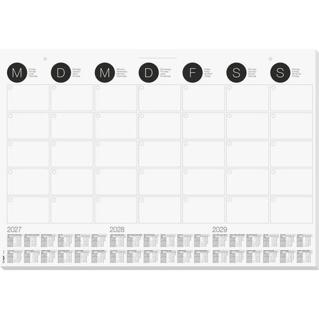 Sigel h7550 bureau onderlegger 3-jaarskalender, maandkalender 2027, 2028, 2029 (b x h) 59.5 cm x 41 cm 12 vellen 1 stuk