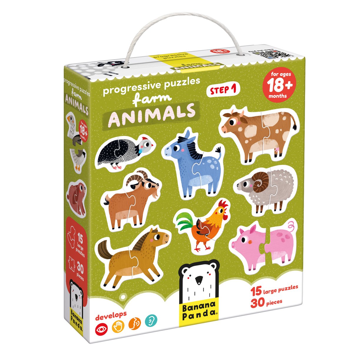 Bananenpanda - Aufsteigende Puzzles Bauernhoftiere - 33 Teile.