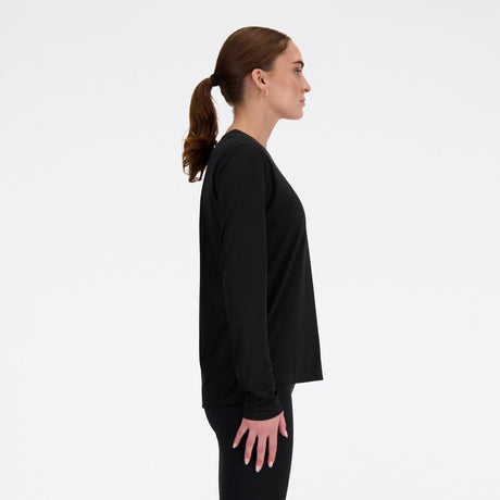 New Balance Sport Essential Langarm-Sportpullover für Damen – Schwarz XXL