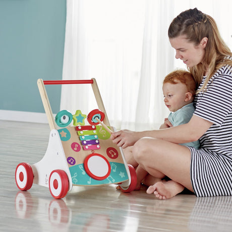 Hape Musikalischer Gehhilfe – Gehhilfe mit Trommel, Xylophon und einstellbarem Widerstand – ab 10 Monaten