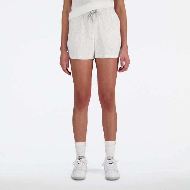 New balance sport essentials french terry dames short - grey