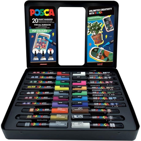 Merkloos sans marque set van 20 professionele markers - levendige kleuren voor diverse oppervlakken