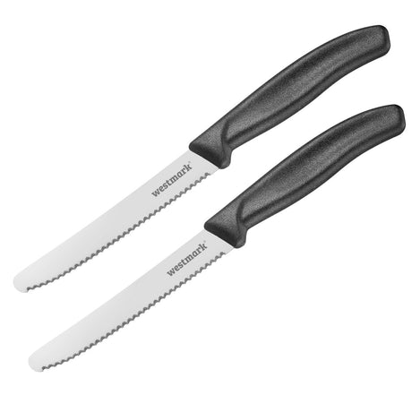 Westmark Daily-Slice-Frühstücksmesser – 2 praktische Messer, doppelter Wellenschliff, ideal für Brot, Tomatensandwiches, spülmaschinenfest – Edelstahl, 13482270
