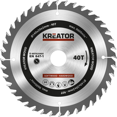 Kreator - krt020405 - cirkelzaagblad - 140mm40t