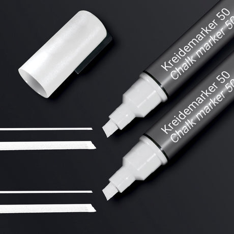 Sigel Kreidemarker – Meißelspitze – 1–5 mm – weiß – 2 Stück – si-ba184