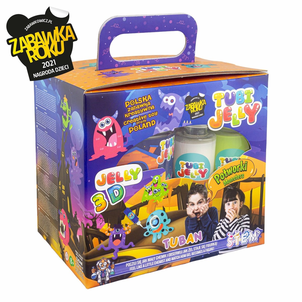 Tuban Toys – Tubi-Gelee-Set mit 6 Farben und kleinen Aquarienproben.
