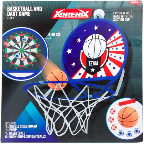 Adrenix Darts Basketball 2in1 Spiel – mehrfarbiges Spielzeug für Kinder.