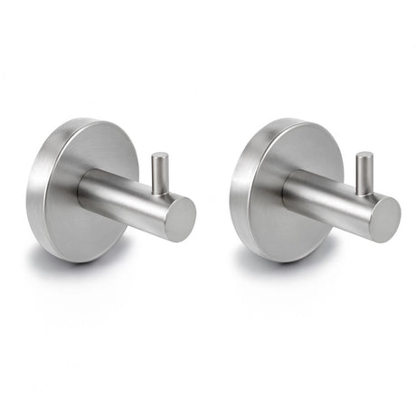 Hush. living hush living - handdoekhaakjes - set van 2 stuks - wandmontage - inclusief bevestigingsmateriaal - geborsteld staal - rvs