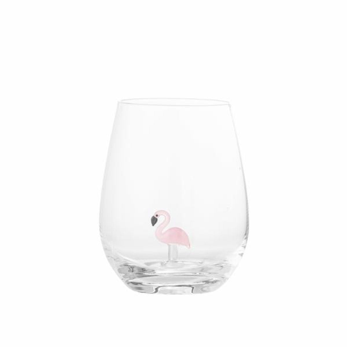 Bloomingville misa drinkglas met flamingo – mondgeblazen glas – 560 ml