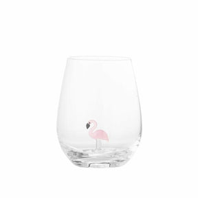 Bloomingville misa drinkglas met flamingo – mondgeblazen glas – 560 ml