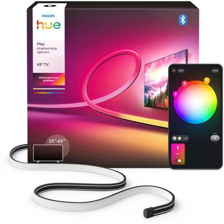 Philips hue play pro entertainment led-strip - 55 tot 65 inch tv - aanpasbaar wit en gekleurd licht - knipbaar - tv- sync - slimme verlichting