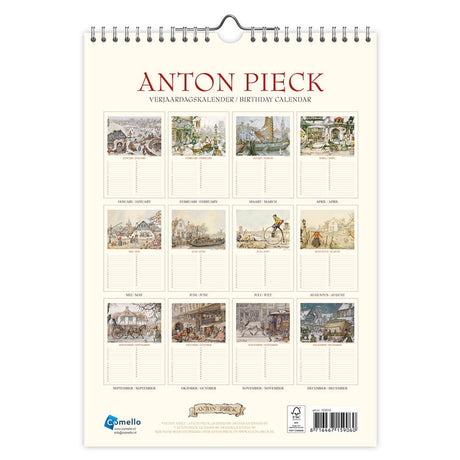 Anton pieck a4 het veerhuis verjaardagskalender