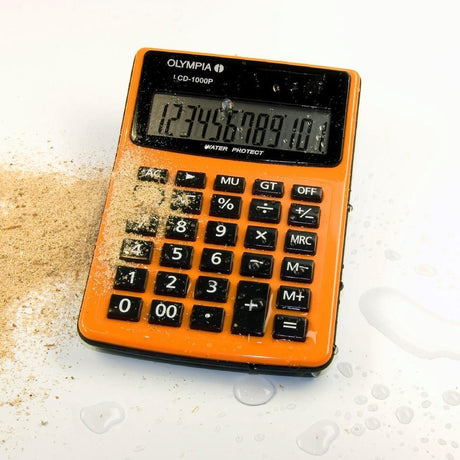 Olympia LCD 1000p Tischrechner orange Anzahl Anzeigepositionen: 12 solarbetrieben, batteriebetrieben (BxH)